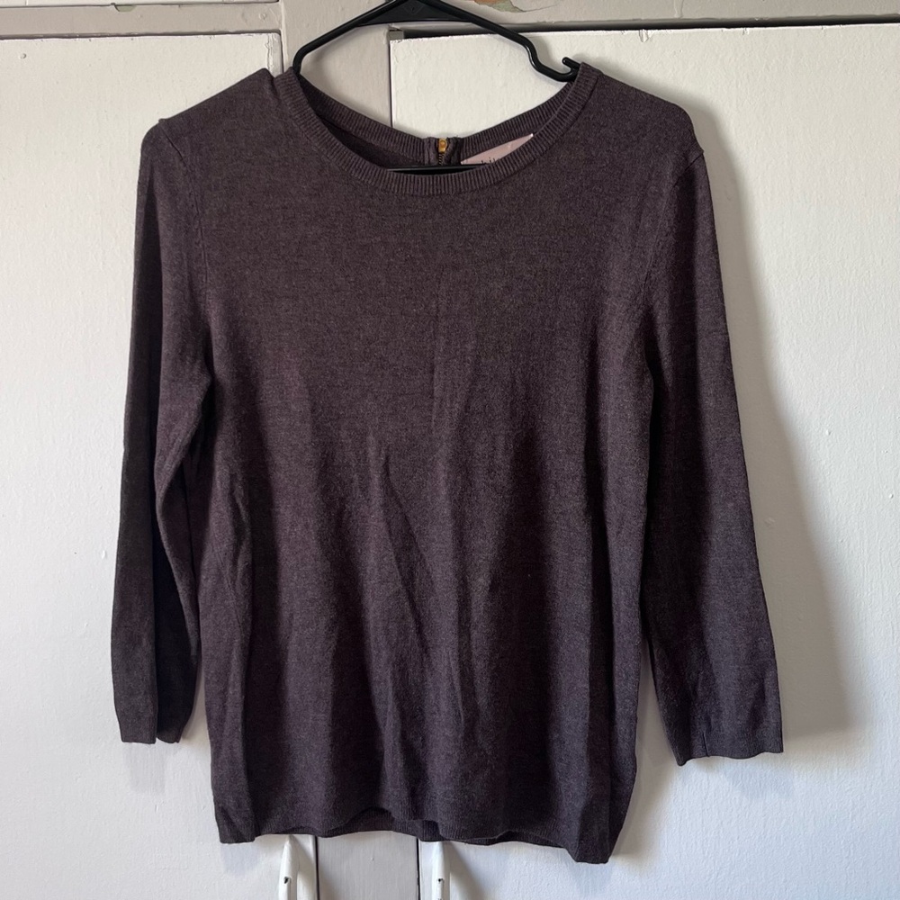 Philosophy Brown Knit Sweater Back Quarter Zip Women’s M